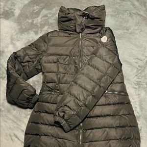 ALL MUST GO SALE !! MONCLER PUFF PARKA JACKET WITH PACKABLE HOODIE LEATHER PELLE